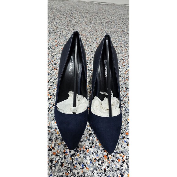 Call It Spring Womens Suede High Heels NAVY Size 8 Point Toe - Picture 3 of 13